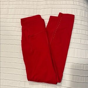 Lululemon Red Leggings with Reflective detail